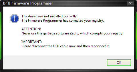 Zadig creates regsitry corruption